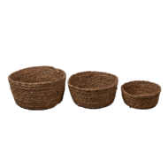 Clayre &amp; Eef   | Opbergmanden Set van 3 Bruin &oslash; 30x15 cm | 6RO0520