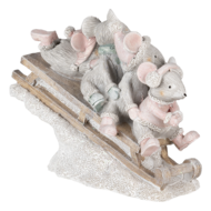 Clayre &amp; Eef   | Decoratie Beeld Muis 15x5x11 cm | 6PR4709