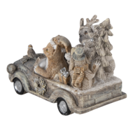 Clayre &amp; Eef   | Kerstdecoratie Beeld Kat en Hond Grijs, Beige, Wit 16x8x11 cm | 6PR4639