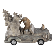 Clayre &amp; Eef   | Kerstdecoratie Beeld Kat en Hond Grijs, Beige, Wit 16x8x11 cm | 6PR4639