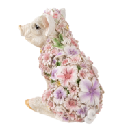 Clayre &amp; Eef   | Decoratie Beeld Varken Wit, Roze 24x16x23 cm | 6PR3332