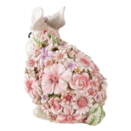 Clayre &amp; Eef   | Decoratie Beeld Konijn Wit, Roze 19x12x18 cm | 6PR3333