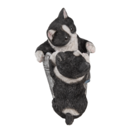 Clayre &amp; Eef   | Decoratie Beeld Katten Zwart, Wit 23x13x18 cm | 6PR3335