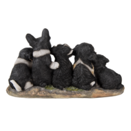 Clayre &amp; Eef   | Decoratie Beeld Honden Zwart, Wit 33x12x17 cm | 6PR3340