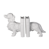 Clayre &amp; Eef   | Boekensteunen Set van 2 Hond Wit 28x12x22 cm | 6PR3394