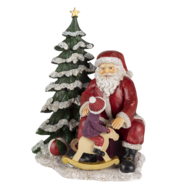 Clayre &amp; Eef   | Kerstdecoratie Beeld Kerstman Rood, Groen 16x13x22 cm | 6PR4714