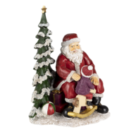 Clayre &amp; Eef   | Kerstdecoratie Beeld Kerstman Rood, Groen 16x13x22 cm | 6PR4714