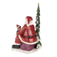 Clayre &amp; Eef   | Kerstdecoratie Beeld Kerstman Rood, Groen 16x13x22 cm | 6PR4714