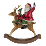 Clayre &amp; Eef   | Kerstdecoratie Beeld Kerstman Rood, Groen 20x7x22 cm | 6PR4716