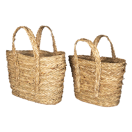 Clayre &amp; Eef   | Opbergmanden Set van 2 Bruin 36x11x34 cm / 33x8x31 cm | 6RO0534