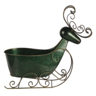 Clayre &amp; Eef   | Kerstdecoratie Beeld Rendier Groen 34x17x37 cm | 6Y4444