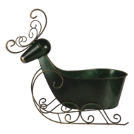 Clayre &amp; Eef   | Kerstdecoratie Beeld Rendier Groen 34x17x37 cm | 6Y4444