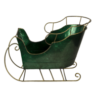 Clayre &amp; Eef   | Kerstdecoratie Beeld Slee Groen 34x18x22 cm | 6Y4445