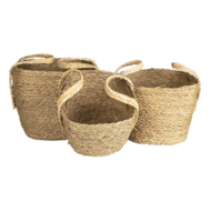 Clayre &amp; Eef   | Opbergmanden Set van 3 Bruin 25x25x34 / 24x20x28 / 21x18x25 cm | 6RO0539