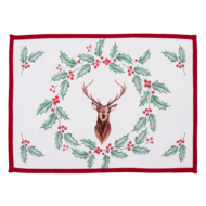 Clayre &amp; Eef   | Placemats Set van 6 Wit, Rood, Groen 48x33 cm | HCH40