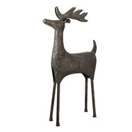 Clayre &amp; Eef   | Kerstdecoratie Beeld Rendier Grijs 45x15x79 cm | 5Y0921