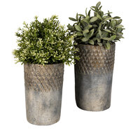 Clayre &amp; Eef   | Bloempot Binnen Grijs &oslash; 24x39 cm | 6TE0366