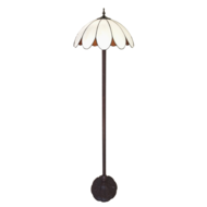 Clayre &amp; Eef   | Tiffany Vloerlamp Wit &oslash; 46x166 cm E27/max 2x60W | 5LL-6148