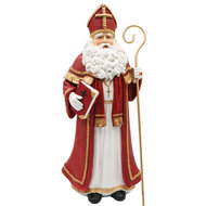 Decoratie beeld Sinterklaas met boek &amp; staf 40x17x15 cm | Dekoratief | A205743