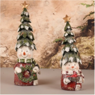 Decoratie sneeuwpop met kerstboom op zijn hoofd 22 cm | Dutch Style | 11264850 2