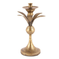 Kandelaar kaarsenhouder (palm) boom 33 cm x 18 cm goud ijzer | Dutch Style | 11322404