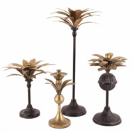 Kandelaar kaarsenhouder (palm) boom 33 cm x 18 cm goud ijzer | Dutch Style | 11322404 3