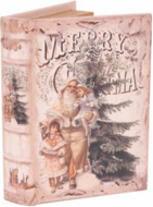 Boekenkluis decoratieboek opbergdoos 23 cm Merry Christmas kerstman met kinderen | Dutch Style | 11256811