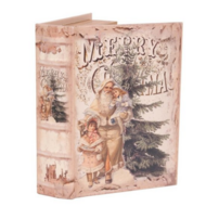 Boekenkluis decoratieboek opbergdoos 23 cm Merry Christmas kerstman met kinderen | Dutch Style | 11255811