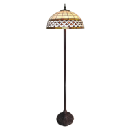 Clayre &amp; Eef   | Tiffany Vloerlamp Wit &oslash; 46x166 cm E27/max 2x60W | 5LL-6151