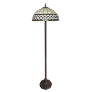 Clayre &amp; Eef   | Tiffany Vloerlamp Wit &oslash; 46x166 cm E27/max 2x60W | 5LL-6151