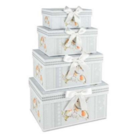 Set van 4 opbergdozen Winter Robin 23x16x12cm | Dekoratief | A185023