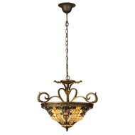 Clayre &amp; Eef   | Hanglamp Tiffany Geel, Bruin &oslash; 56x55/170 cm E27/max 3x60W | 5LL-5551