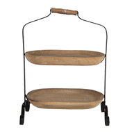 Clayre &amp; Eef   | Etag&egrave;re 2 laags Bruin 38x21x50 cm | 6H2085