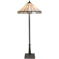 Clayre &amp; Eef   | Tiffany Vloerlamp Beige &oslash; 50x164 cm E27/max 2x60W | 5LL-5564