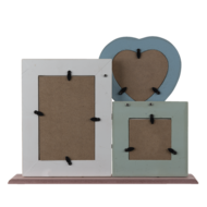 Clayre &amp; Eef   | Fotolijst Beige, Blauw 34x7x25 cm / 10x10 / 7x7 / 10x15 cm | 2F0896