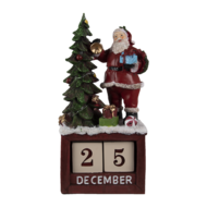 Clayre &amp; Eef   | Kerstdecoratie Beeld Kerstman Rood, Groen, Wit 16x10x34 cm | 6PR4762