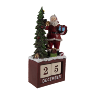 Clayre &amp; Eef   | Kerstdecoratie Beeld Kerstman Rood, Groen, Wit 16x10x34 cm | 6PR4762