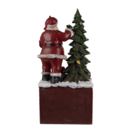 Clayre &amp; Eef   | Kerstdecoratie Beeld Kerstman Rood, Groen, Wit 16x10x34 cm | 6PR4762