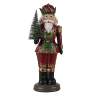 Clayre &amp; Eef   | Kerstdecoratie Beeld Notenkraker Rood 13x10x32 cm | 6PR4745