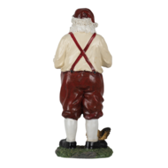 Clayre &amp; Eef   | Kerstdecoratie Beeld Kerstman Rood, Beige 11x9x27 cm | 6PR4755