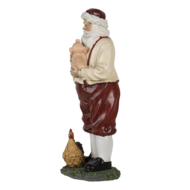 Clayre &amp; Eef   | Kerstdecoratie Beeld Kerstman Rood, Beige 11x9x27 cm | 6PR4755