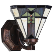 Clayre &amp; Eef   | Wandlamp Tiffany Meerkleurig 25x25x20 cm E27/max 1x40W | 5LL-6100