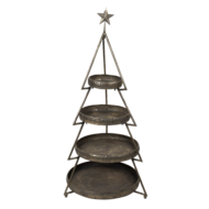 Clayre &amp; Eef   | Etag&egrave;re Kerstboom Koperkleurig &oslash; 47x102 cm | 5Y0922