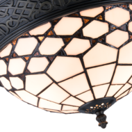 Clayre &amp; Eef   | Plafondlamp Tiffany Wit, Bruin &oslash; 38x19 cm E14/max 2x40W | 5LL-5891