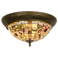 Plafondlamp Tiffany &oslash; 38*19 cm E14/max 2*40W Koperkleurig | 5LL-5350 | Clayre &amp; Eef