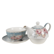 Tea for one set 16*10*14 cm / 400 ml / 250 ml Blauw | PECTEFO | Clayre &amp; Eef 2