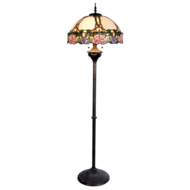 5LL-5612 Tiffany Vloerlamp Groen, Roze &oslash; 50*164 cm E27/max 3*60W &oslash; 50*164 cm E27/max 3*60W Multi | 5LL-5612 | Clayre &amp; Ee