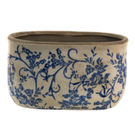 6CE1398L Bloempot Binnen Blauw, Wit 22*10*12 cm 22*12*13 cm Blauw | 6CE1398L | Clayre &amp; Eef