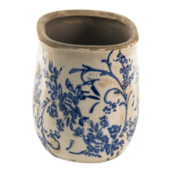 6CE1398L Bloempot Binnen Blauw, Wit 22*10*12 cm 22*12*13 cm Blauw | 6CE1398L | Clayre &amp; Eef 2