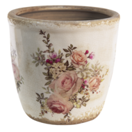 6CE1421XL Bloempot Binnen Roze, Beige &oslash; 16*15 cm &oslash; 16*15 cm Roze | 6CE1421XL | Clayre &amp; Eef